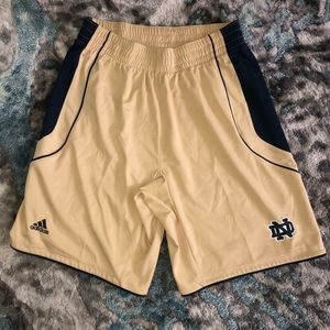 Blue and Gold Norte Dame Adidas Shorts